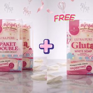 Pakej Double : 2 Sabun Gluta Whitening+FREE 1 Sabun