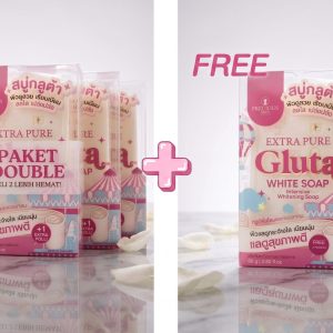 Pakej Family : 5 Sabun Gluta Whitening+FREE 1 Sabun